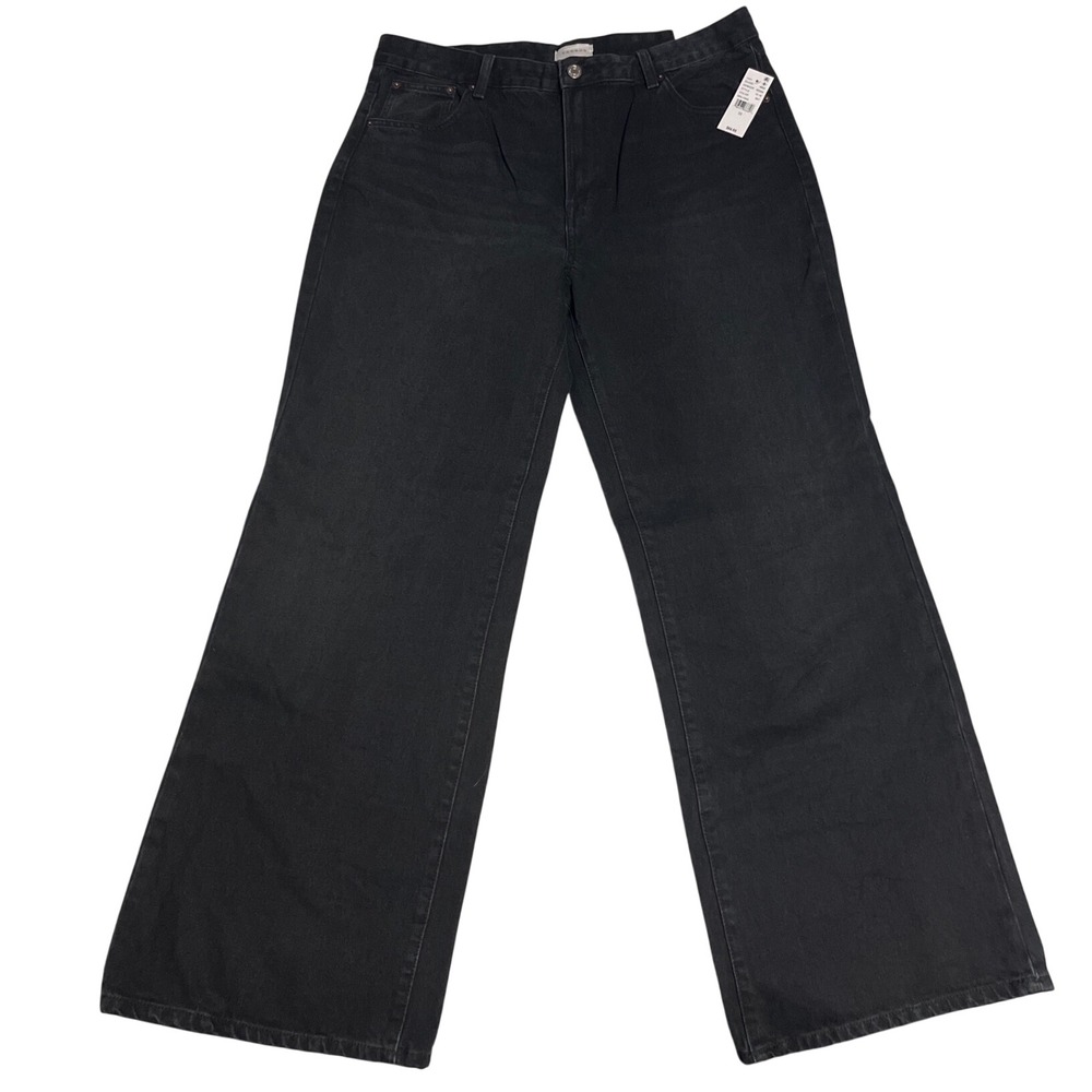 PacSun Madison High Rise Girlfriend Jeans Womens 32 Black NWT Wide Leg Malvina